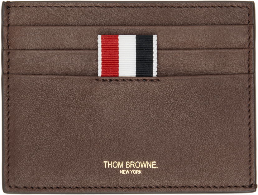 Plånbok Thom Browne Thom Browne Soft Calf Leather Double Card Holder Brun | MAW031A-L0117