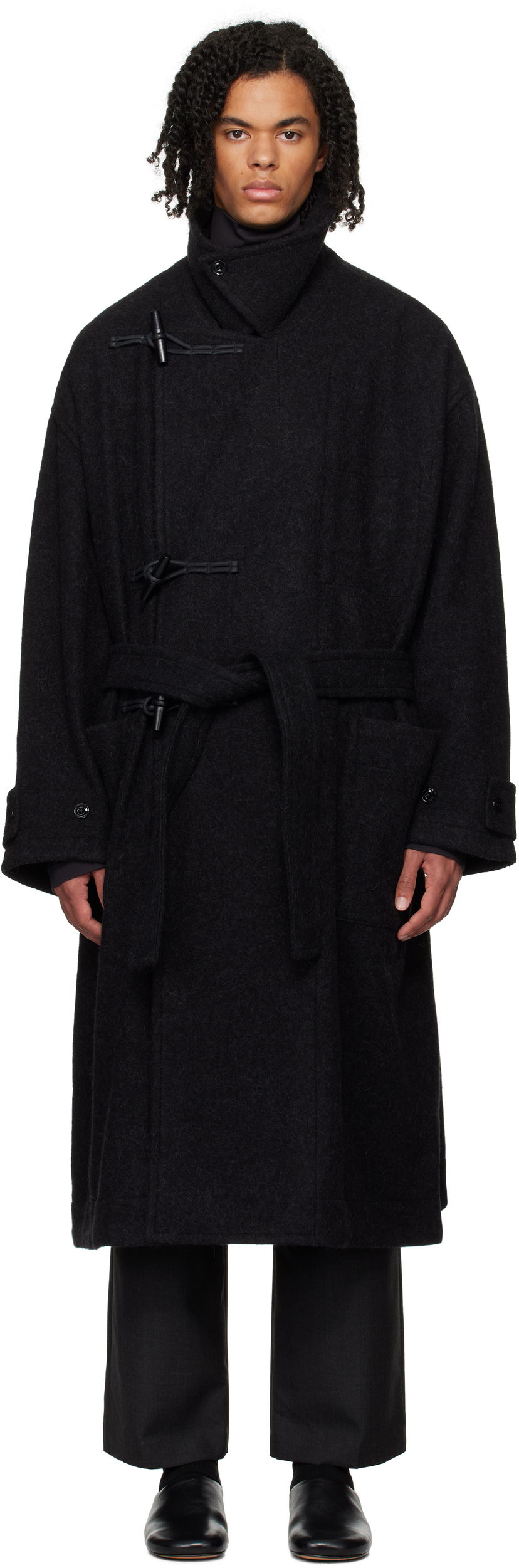 Rockar LEMAIRE Duffle Overcoat Svart | CO1073 LF504