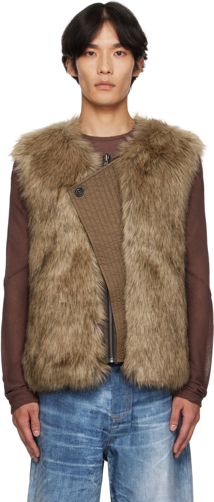 Väst Andersson Bell Andersson Bell Reversible Faux-Leather & Faux-Fur Vest Brun | awa722u