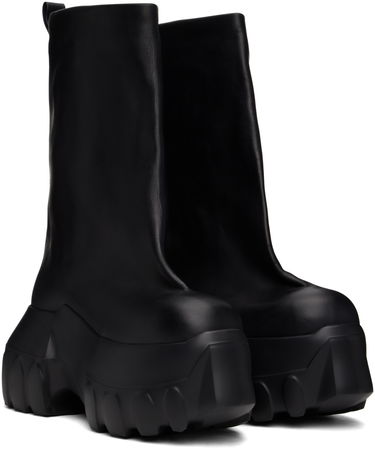 Kläder Rick Owens Rick Owens Hollywood Flared Mega Tractor Boots Svart | RU01E5864 LOO, 3