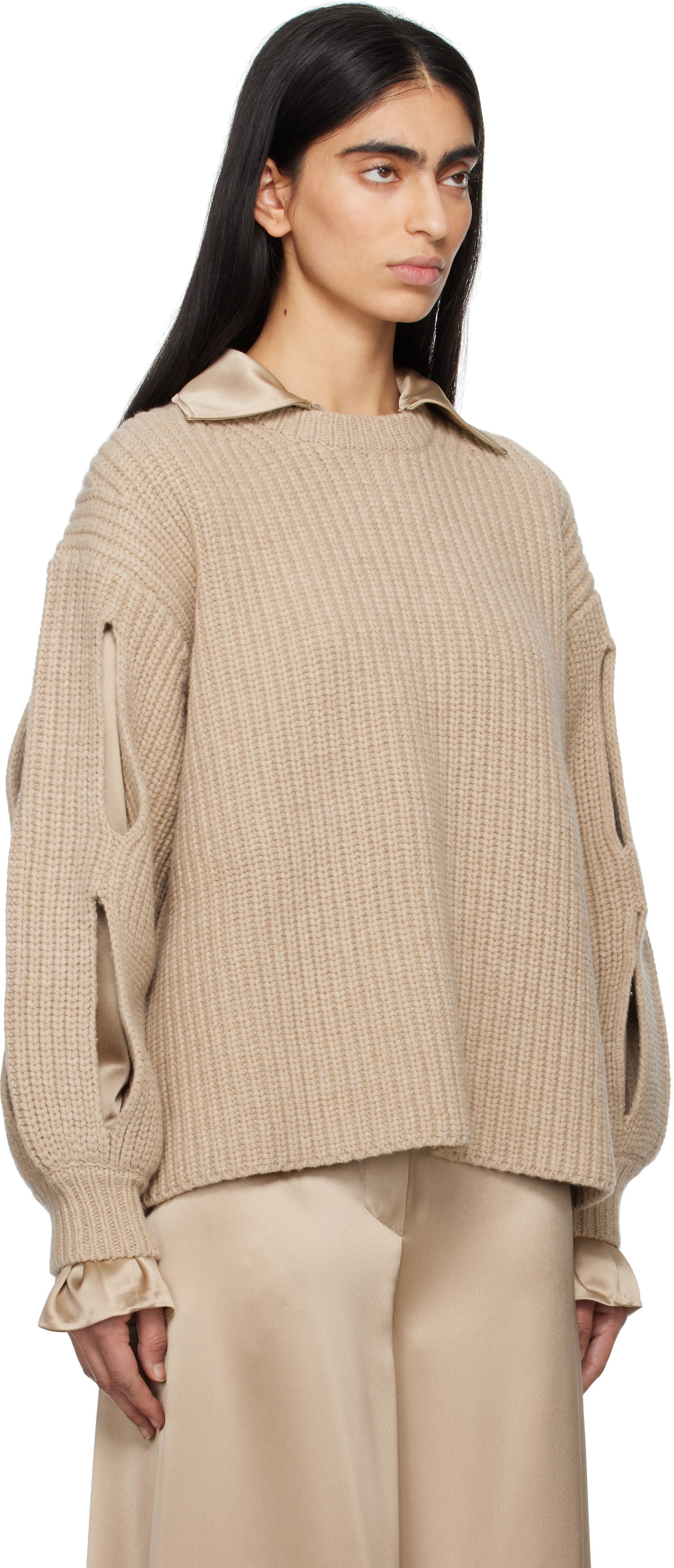 Sweater Nanushka Nanushka Jacint Cutout Detail Sweater Beige | NW25RSSW11674, 1
