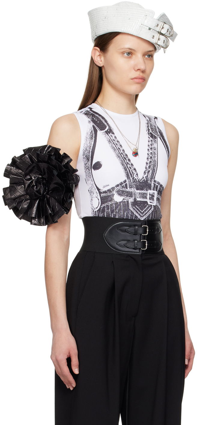 Linne Jean Paul Gaultier Jean Paul Gaultier 'Trompe L'oeil' Printed Tank Top Vit | 24/25-U-TO183-J547-0100, 1