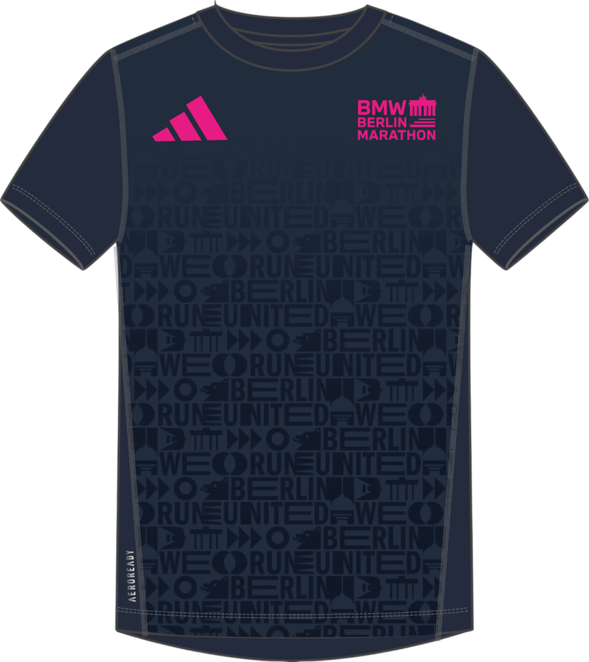 T-shirt adidas Originals Adidas BMW Berlin Marathon 2025 Running T-Shirt Mörkblå | jz6502
