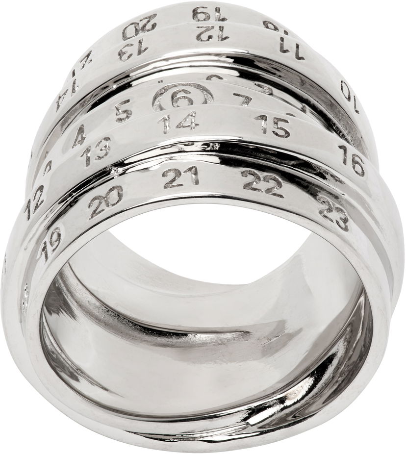 Ringa Maison Margiela MM6 Maison Margiela Silver-Tone Numeric Ring Metallisk | SM6UQ0102 P6627
