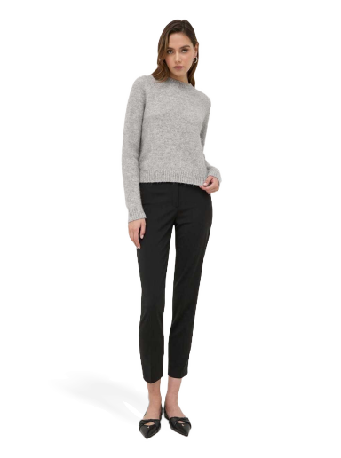 Byxor BOSS Cropped Regular-fit Trousers in Responsible Wool Svart | 50490051