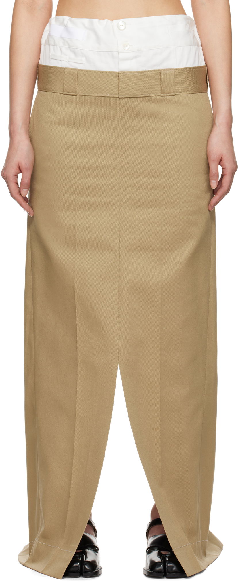 Kjol Maison Margiela Maison Margiela Cotton Twill Maxi Skirt Beige | S51MI0002 S54042