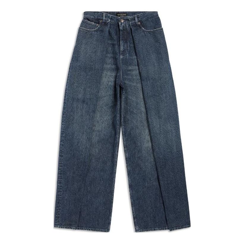 Jeans Balenciaga Double Side Wide Leg Jeans Blå | 767983TNW654445