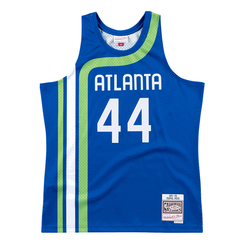 Linne Mitchell & Ness Atlanta Hawks 1971-72 Swingman Jersey Pete Maravich 44 Blå | SMJYCP18193-AHAROYA71PMA