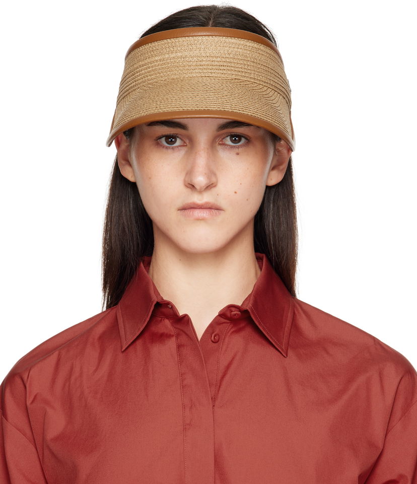 Hatt Max Mara Max Mara Mogador Woven Sun Visor Brun | 2514571012600