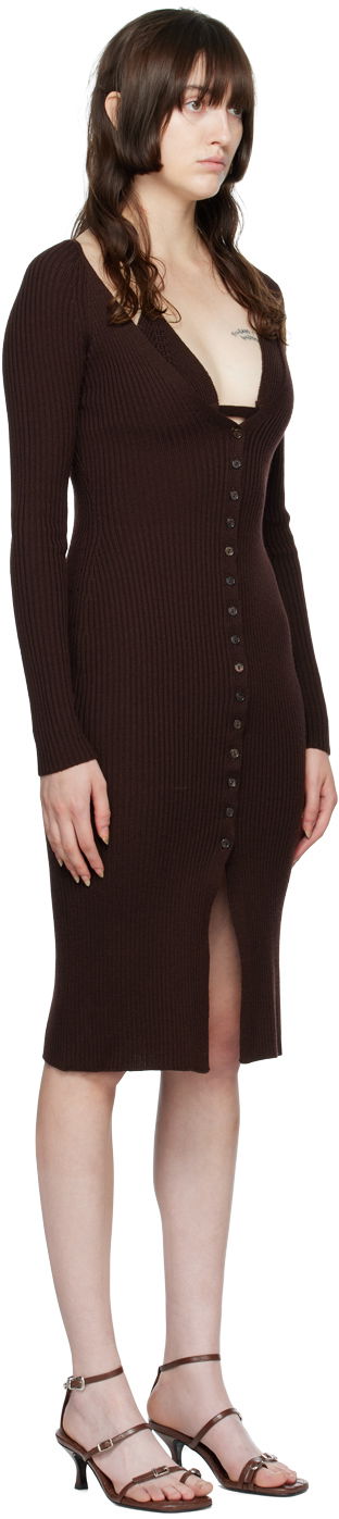 Klä Blumarine Ribbed Button-Up Midi Dress Grön | 2A210A, 4