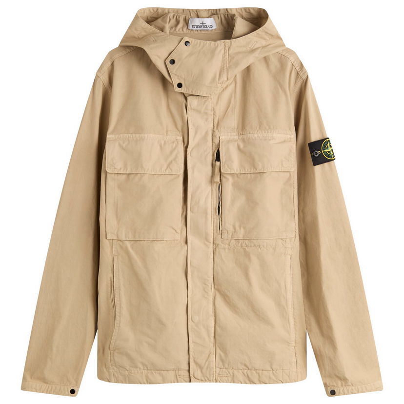 Jacka Stone Island Stone Island Canvas Weave Hooded Jacket, Size Large Beige | K2S15Q100012-V009A