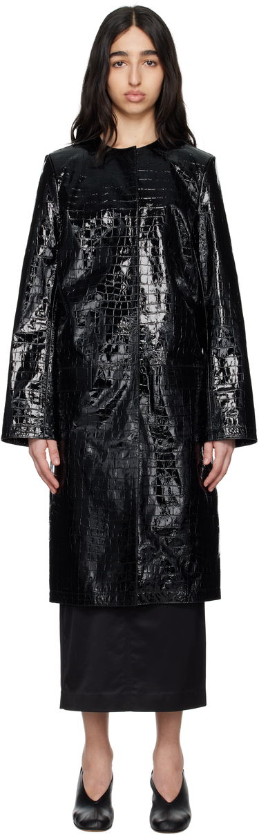 Rockar TOTEME TOTEME Croco-Embossed Leather Coat Svart | 252-WRO0219-LE0129, 0
