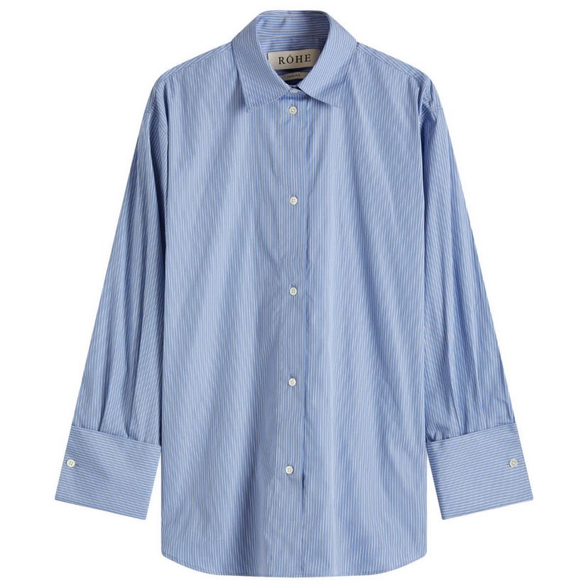 Skjorta Róhe Oversized Stripe Shirt Blå | 414-19-099
