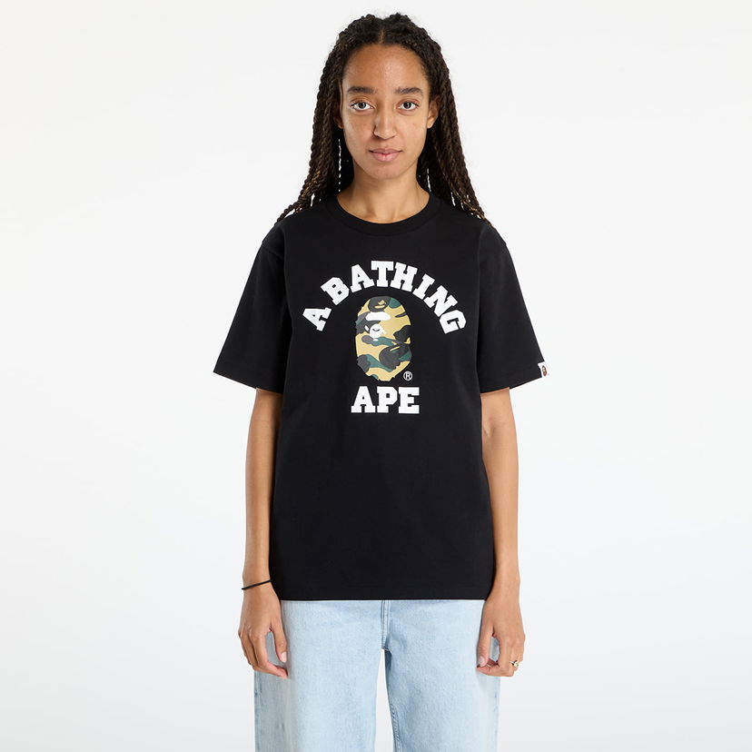 T-shirt BAPE 1St Camo College T-Shirt Svart | 001TEL801011MBKD