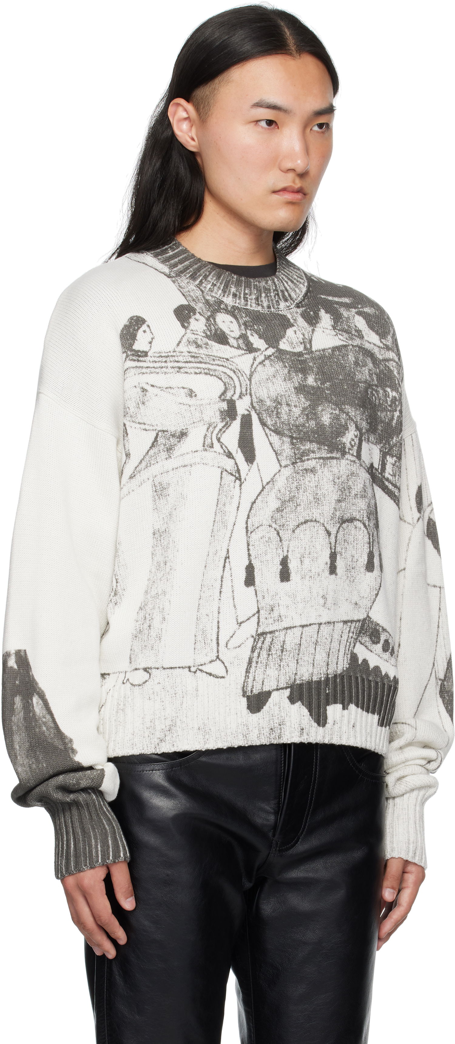 Sweater Enfants Riches Déprimés Enfants Riches Déprimés 'The Ballroom Dance' Graphic Print Sweater Vit | 080-242, 1