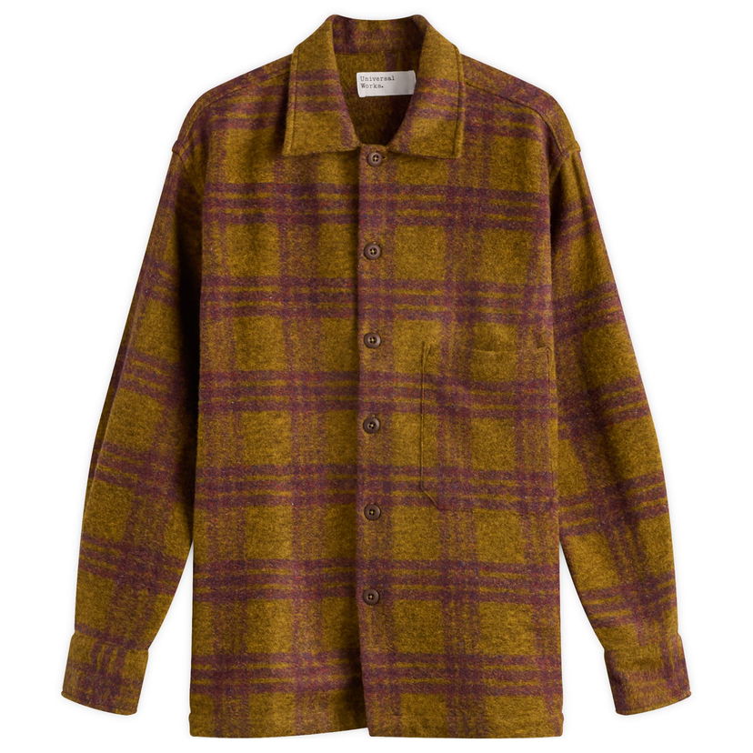 Skjorta Universal Works Universal Works Dam Check Fatigue Shirt, Size Small Brun | 33562-GLD