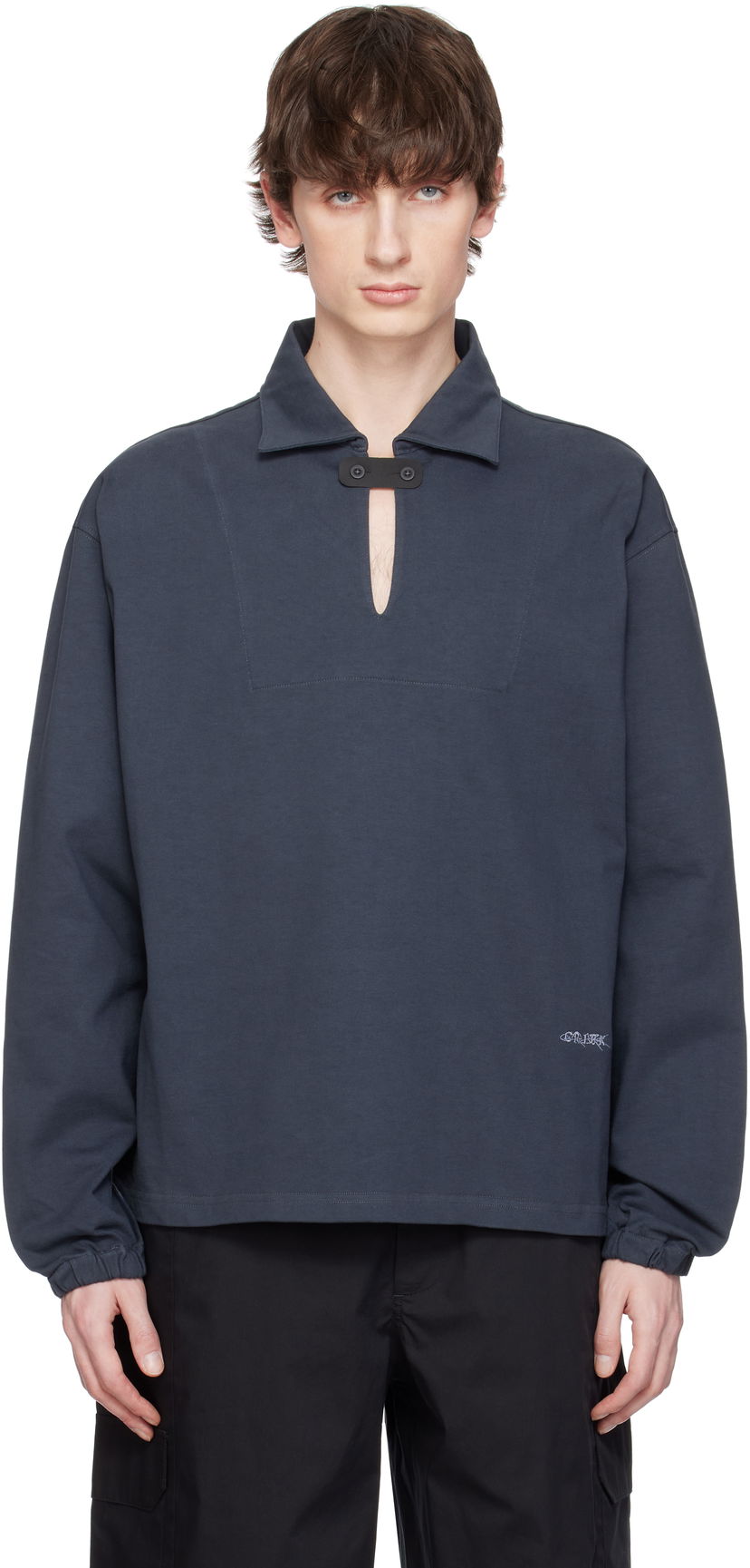 Sweater GR10K GR10K Jersey Midlayer Polo Blå | BG824120EH