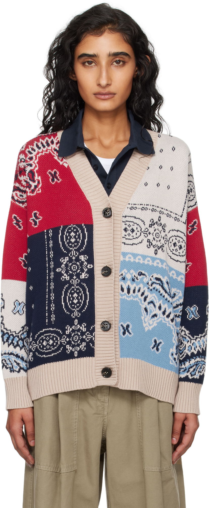Sweater Max Mara Weekend Max Mara Baobab Patchwork Cardigan Flerfärgad | 2525346051600