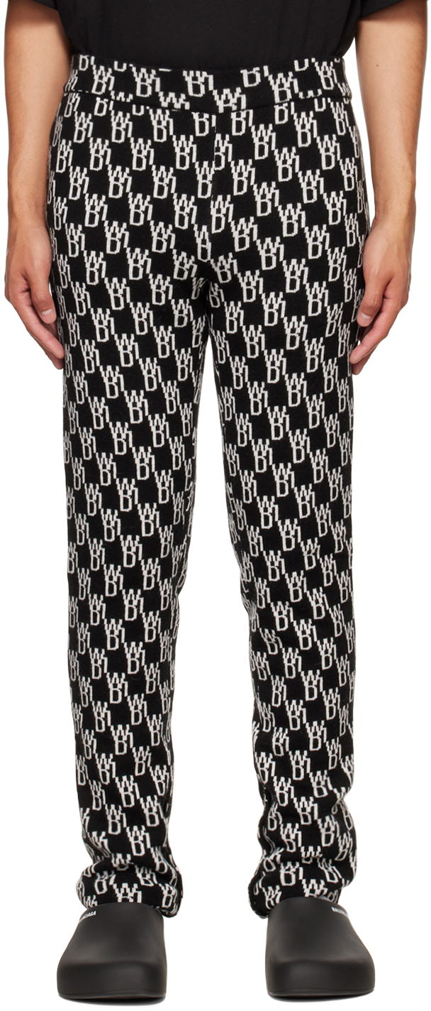 Damasker We11done We11done Jacquard Lounge Pants Svart | WD-KP9-20-096-W-BK
