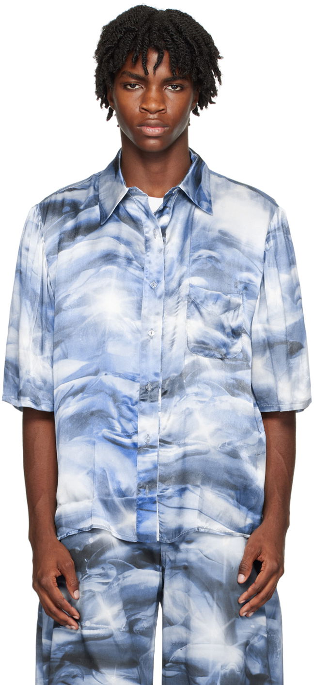 Skjorta Collina Strada Collina Strada Dolphin Print Sunny Shirt Blå | XX3940