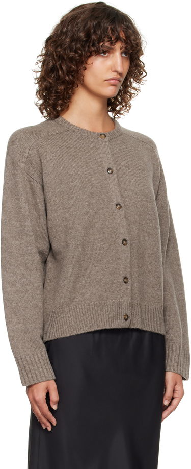 Sweater Loulou de Saison Loulou de Saison Aidar Cashmere Blend Cardigan Brun | AIDAR LDS, 4