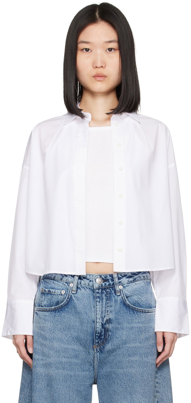 Skjorta rag & bone Rag & Bone Martha Cropped Shirt Vit | WAW24PA0024602, 0