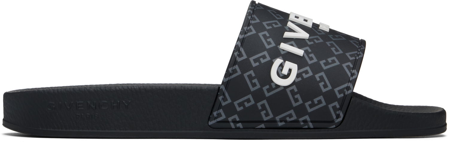Sneakers och skor Givenchy Monogram Pool Slides Svart | BH301TH1UC001, 0