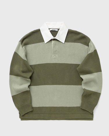 Polotröja Edmmond Studios UNDERCOVER Knitted Striped Long-Sleeve Rugby Polo Grön | 325-60-09680, 1