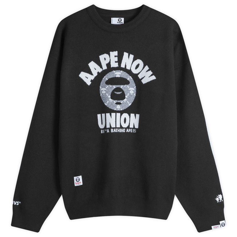Sweater AAPE by A Bathing Ape AAPE Union Monogram Knit Sweater Svart | AAPKNMB370XXNBKX