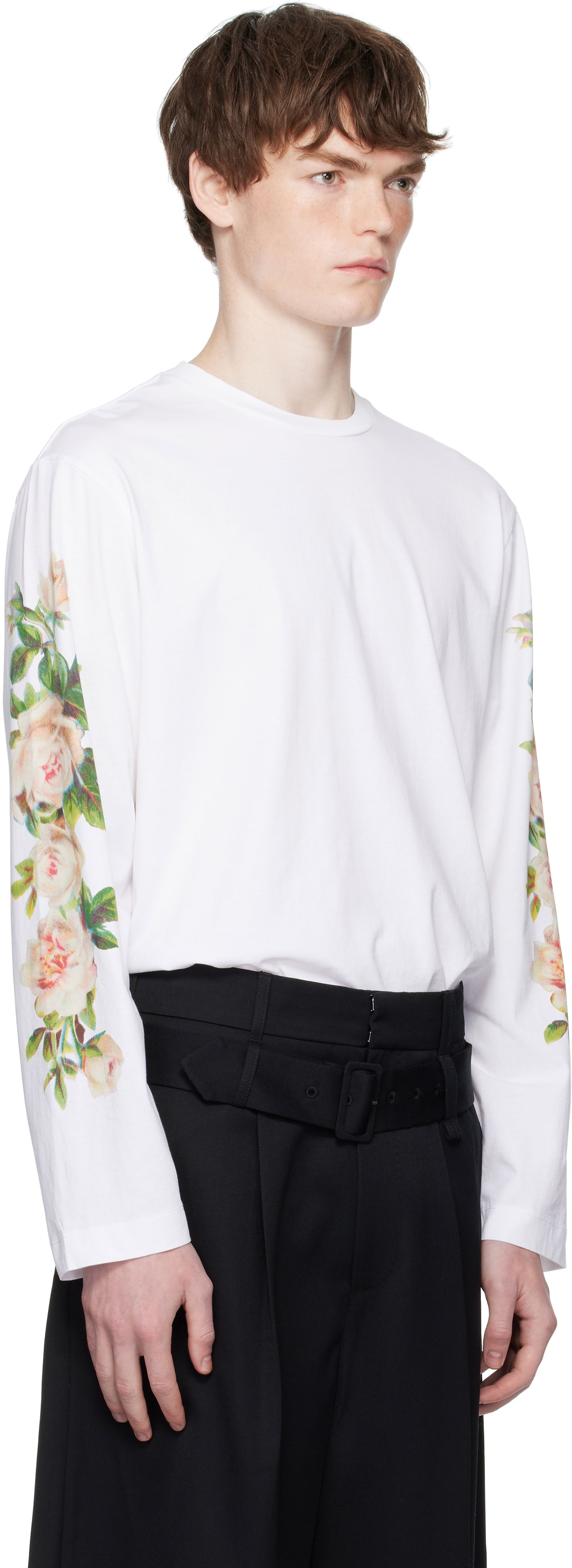 T-shirt Simone Rocha Simone Rocha Rose Bouquet Long Sleeve T-shirt Vit | 5194P52-M 0569, 1