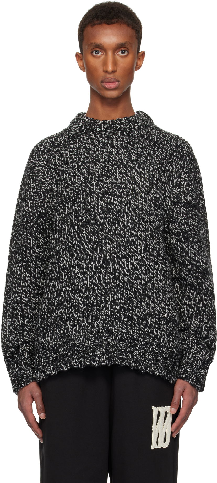 Sweater We11done We11done Chunky Knit Sweater Svart | WD-KT3-24-649-U-B2