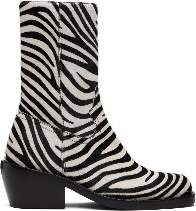 Sneakers och skor Dries Van Noten Dries Van Noten Zip Zebra Print Haircalf Boots Flerfärgad | 252-021707-302