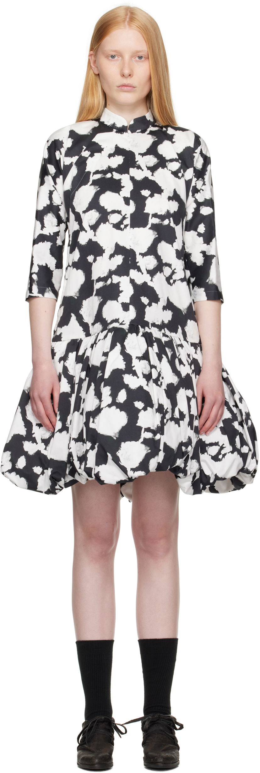 Klä Comme des Garçons Comme des Garçons Cotton Satin Printed Dress Svart | RO-O013-051