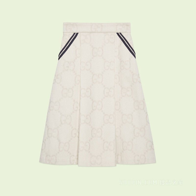 Kjol Gucci Maxi GG Skirt White Beige | 691847 XDBX2 9207