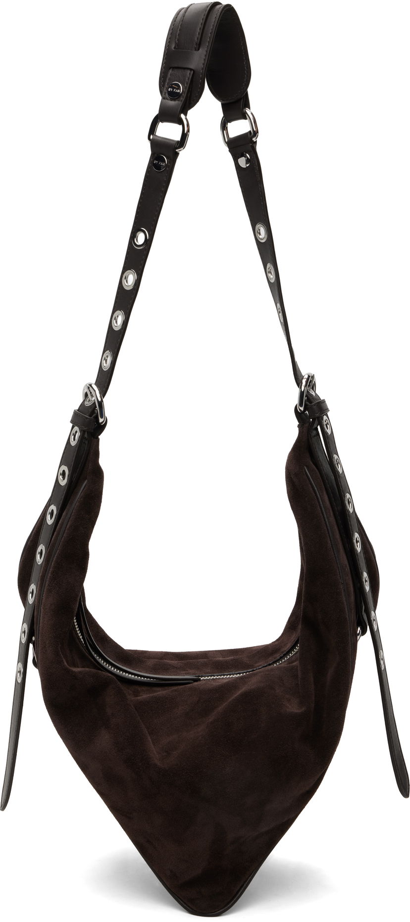 Axelväska BY FAR BY FAR Trayana Suede & Nappa Leather Shoulder Bag Brun | MWBSB063MM050BR054PL