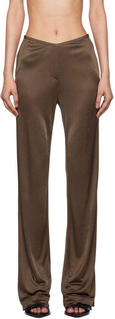 Byxor Helmut Lang Helmut Lang Car Satin Trousers Brun | O02HW205, 0