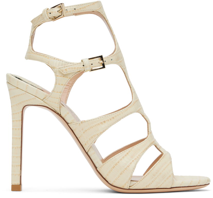 Tillbehör Tom Ford TOM FORD Lizard Paradis Heeled Sandals Beige | W3613-LCL381P