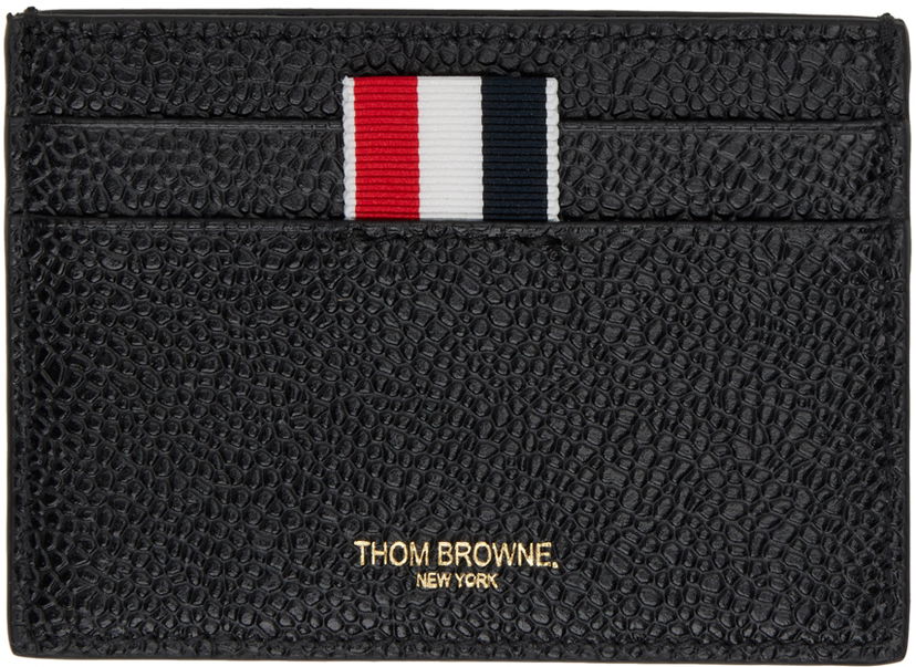 Plånbok Thom Browne Leather Card Holder Svart | MAW020L-00198