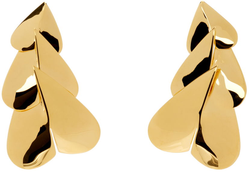 Örhängen Alaïa Long Heart Shaped Drop Earrings Gul | AA2B071LA006