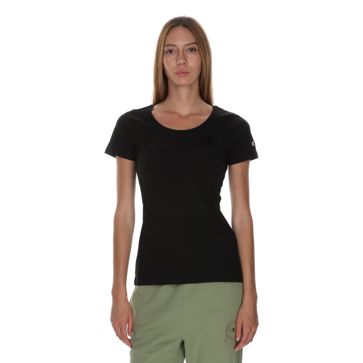 T-shirt Champion Crewneck T-Shirt Svart | 118568-KK001, 0