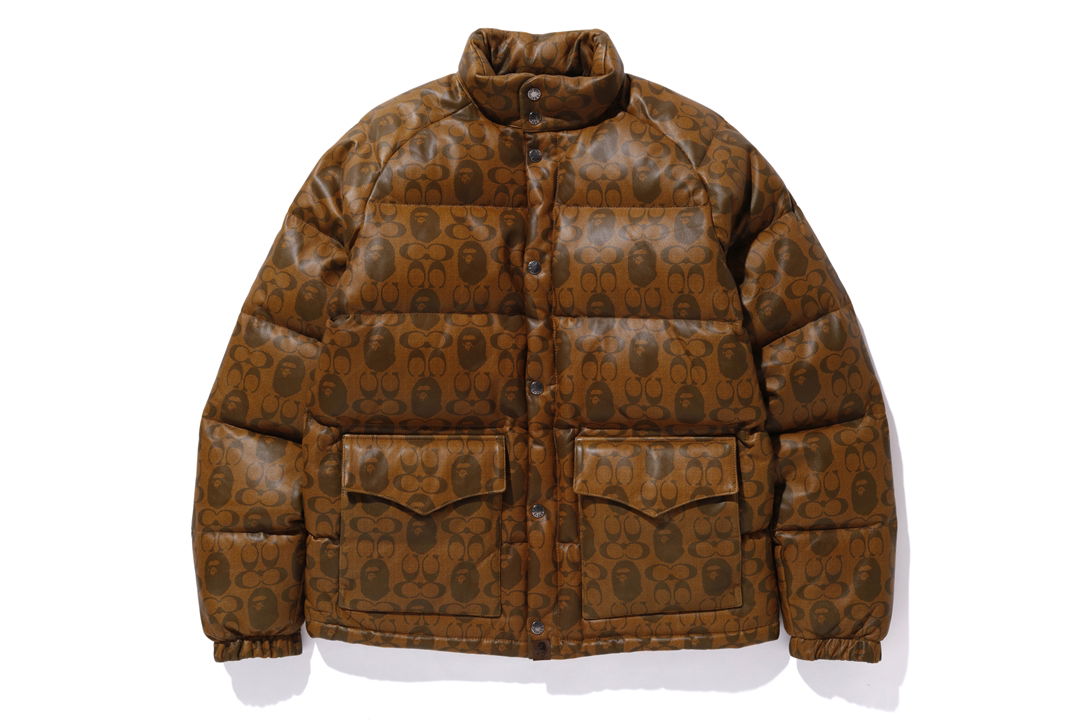 Jacka BAPE Coach x Leather Down Jacket Brun | 001HJG231902XBRW, 0