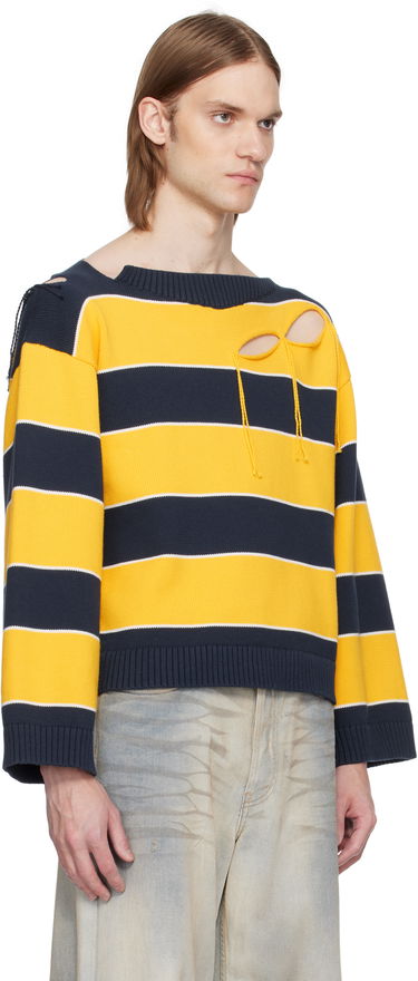 Sweater Charles Jeffrey Loverboy Charles Jeffrey LOVERBOY Slash Stripe Knit Sweater Mörkblå | 54091302, 4