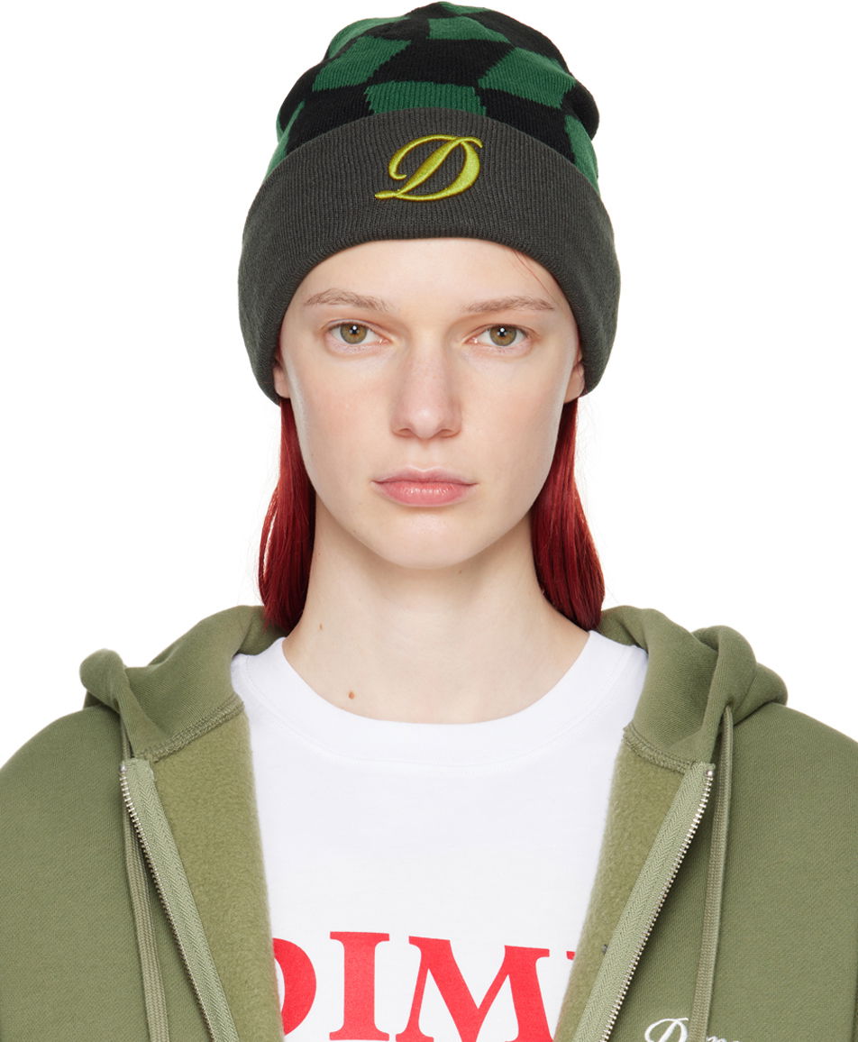 Mössa Dime Green & Black Check Beanie Grön | DIMESP2444FOR, 0