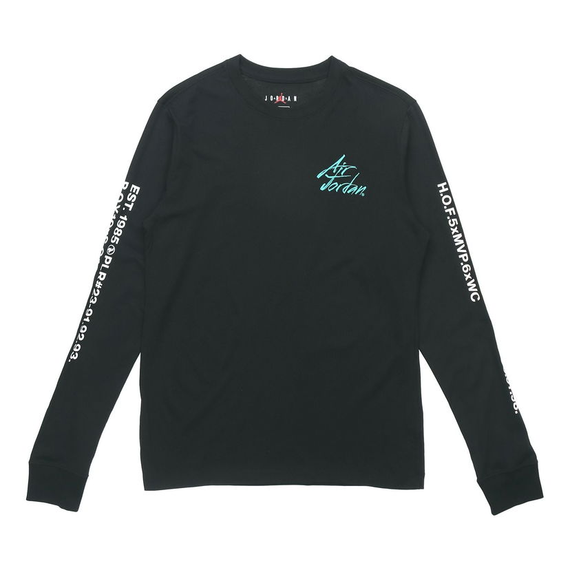 T-shirt Jordan Jordan Alphabet Print Long Sleeve T-Shirt Svart | DC6647-010