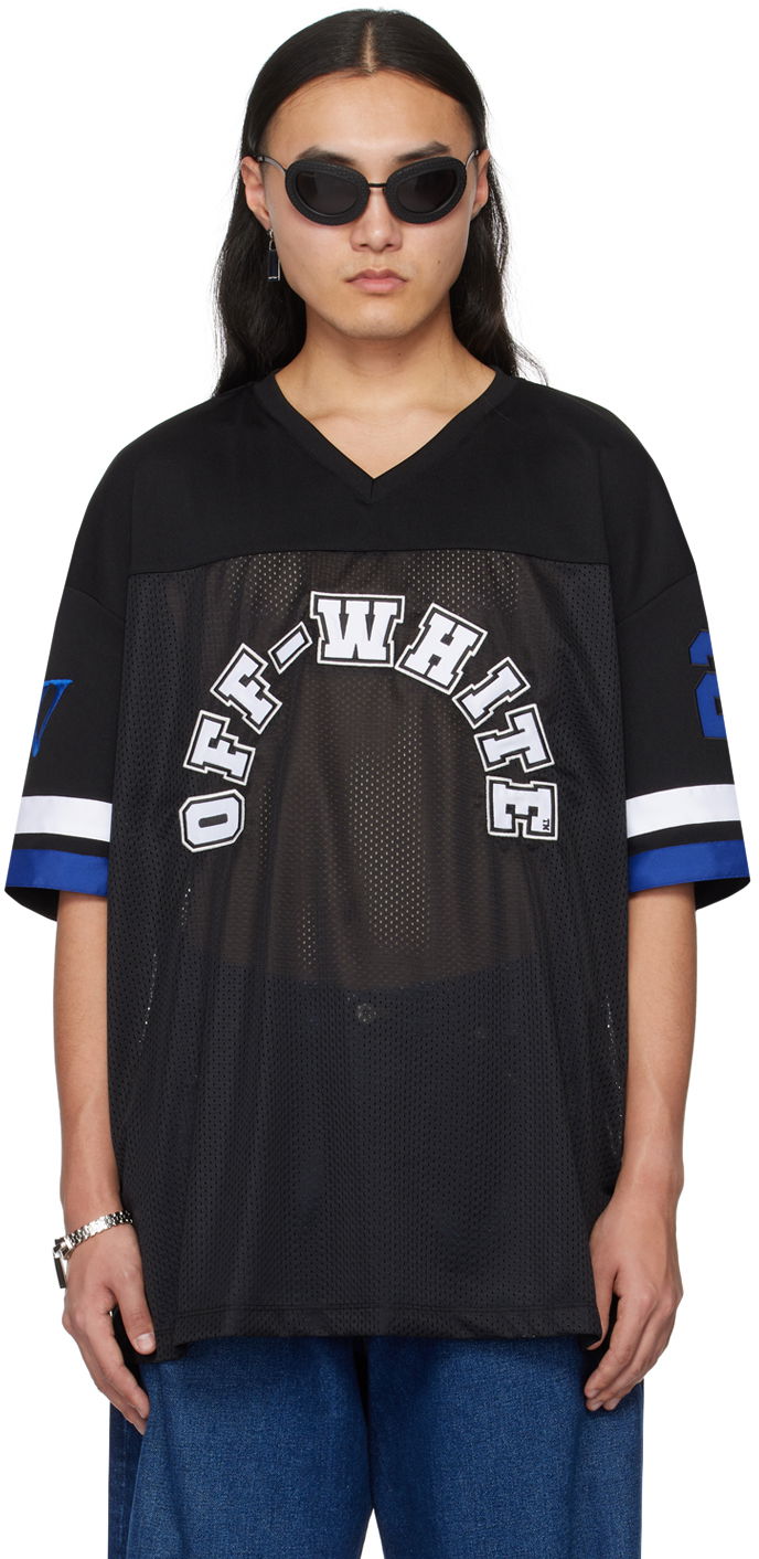 T-shirt Off-White Black Football T-Shirt Svart | OMAA169S24JER0011001