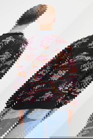 Sweater WACKO MARIA Wacko Maria Jacquard Cardigan Svart | 25SS.WMK.KN20, 2