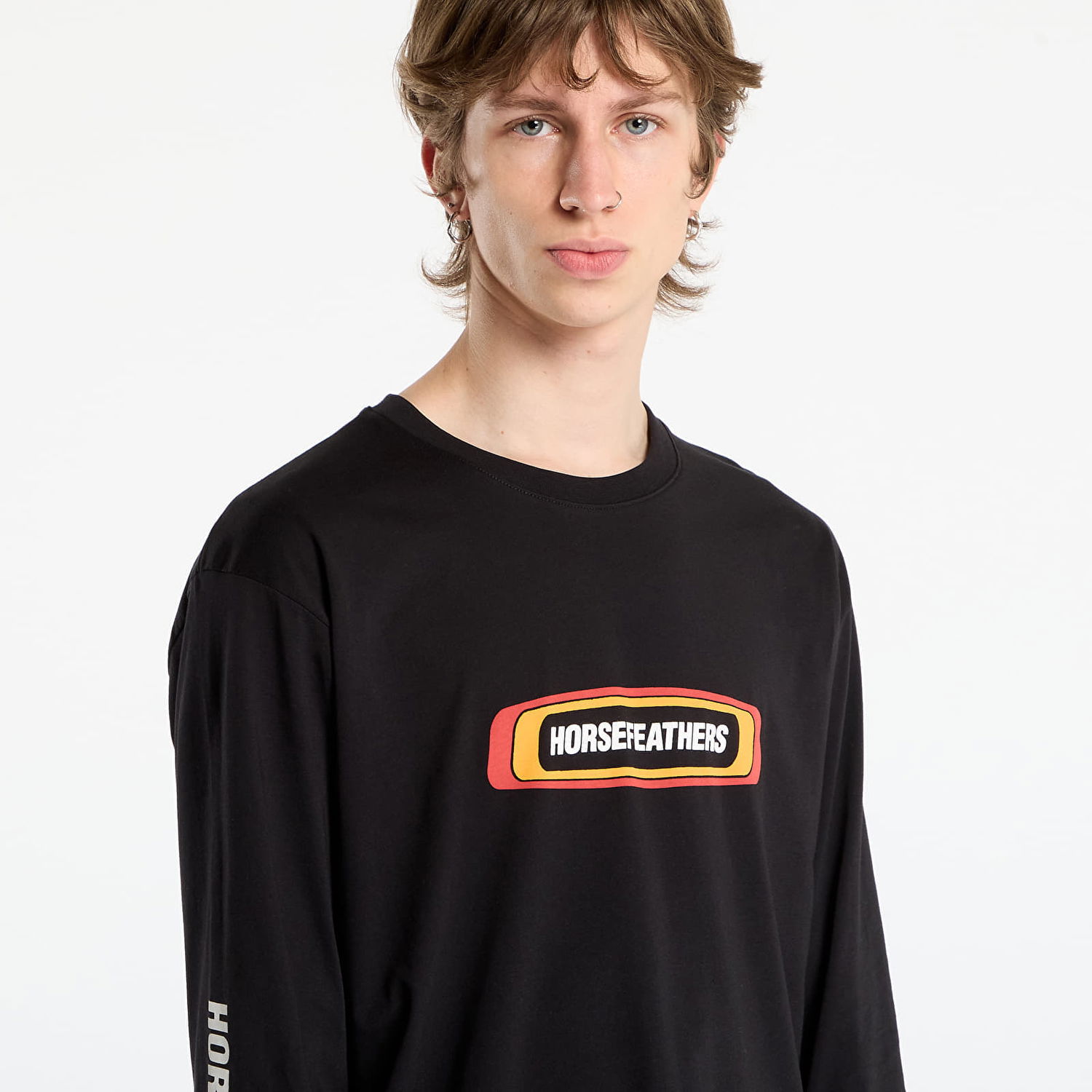 T-shirt Horsefeathers Raceway Long Sleeve T-Shirt Svart | SM1393B, 1