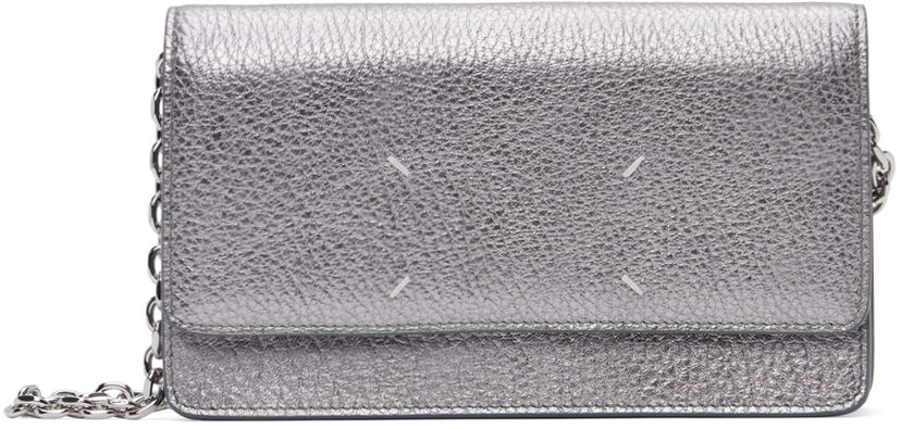 Halsband Maison Margiela Silver Four Stitches Chain Wallet Grå | SA3UI0008 P6749