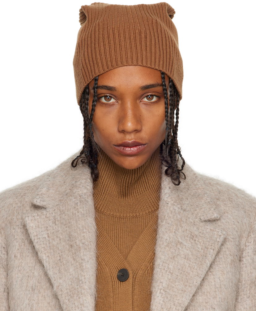 Mössa Studio Nicholson Studio Nicholson Ribbed Beanie Brun | RUGO SNW - 1057