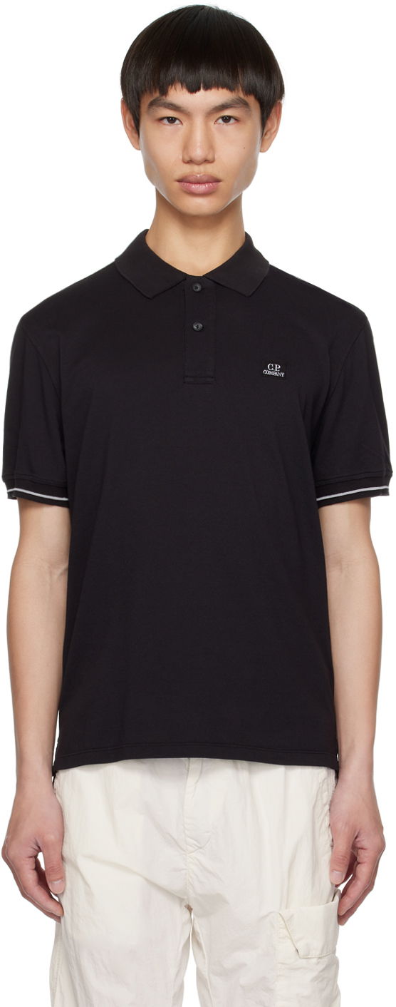 T-shirt C.P. Company Garment-Dyed Polo Tee Svart | 14CMPL253A-006263G, 0